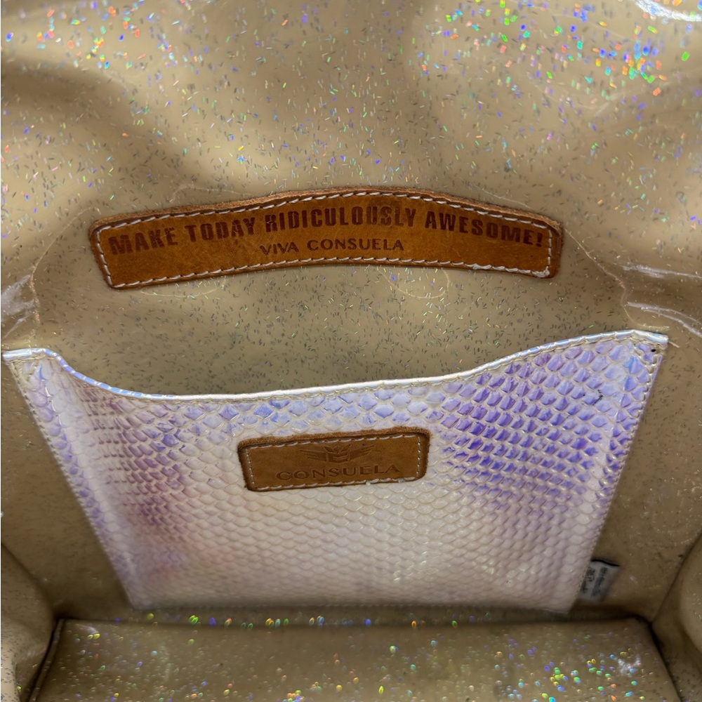 Consuela Multicolor Floral Patent Leather Tote with Heart Charm - Picture 9 of 9